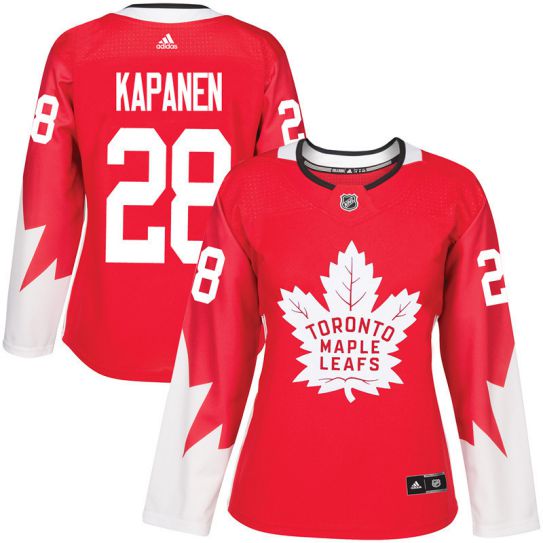 2017 NHL Toronto Maple Leafs women #28 Kasperi Kapanen red jersey